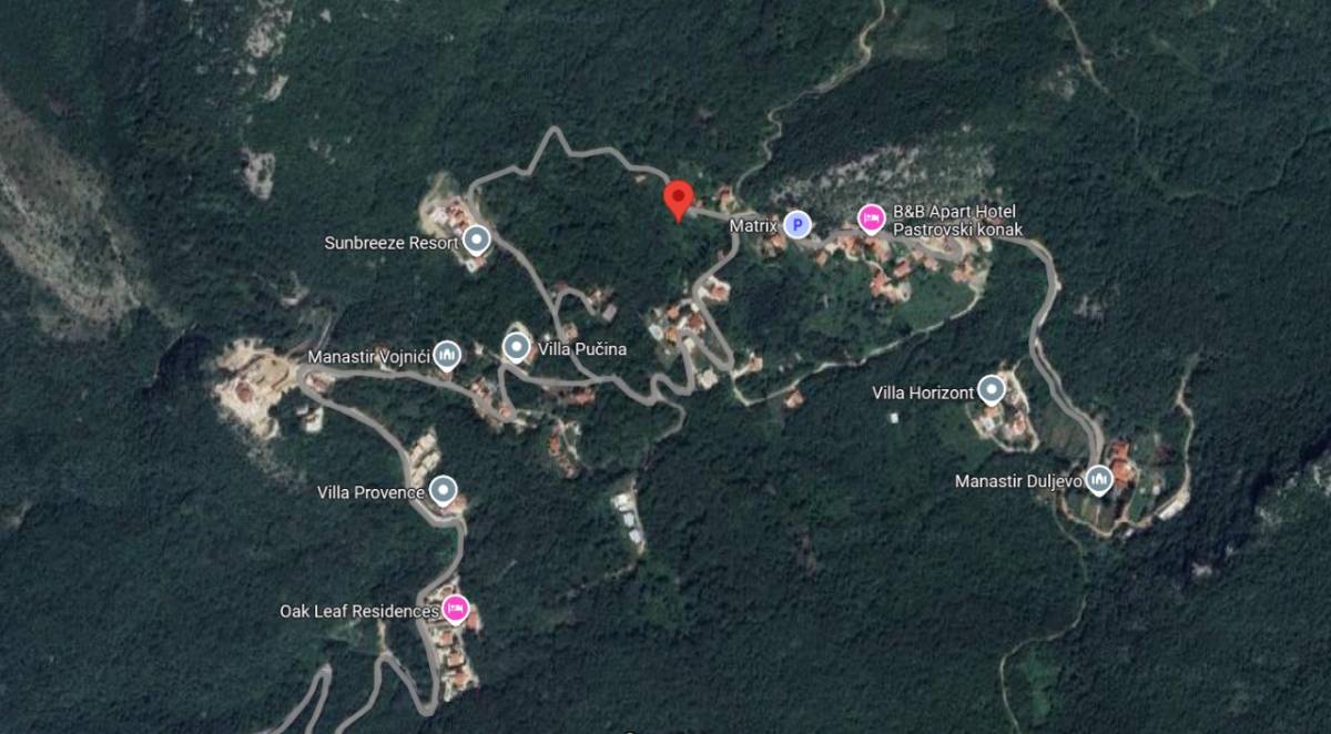 Budva, Kuljače, imarlı arsa 2525m²